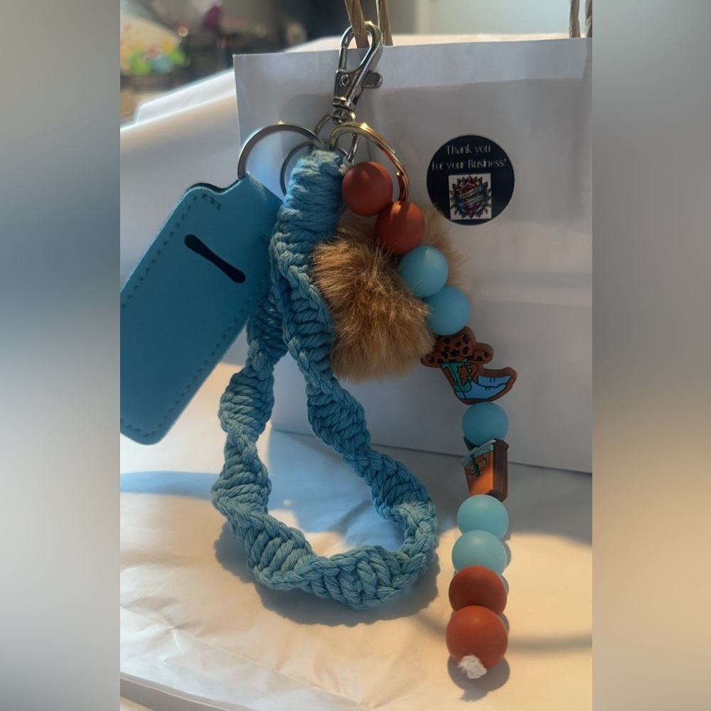 Macrame keychain w/ accessories